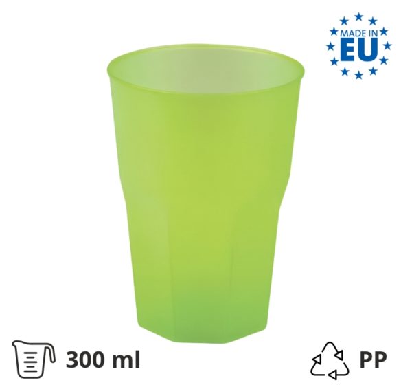 Kozarec za koktajl PP 300 (420) ml zelena 20 kos/pak