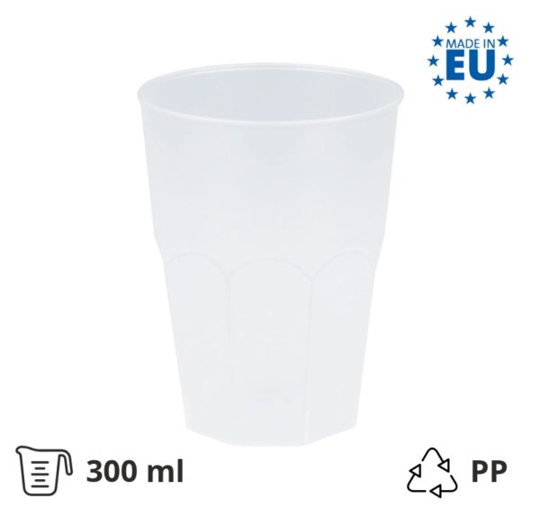 Kozarec za koktajl PP 300 (420) ml prozorna 20 kos/pak