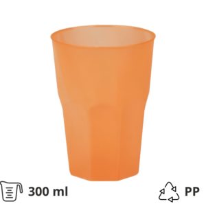 Kozarec za koktajl PP 300 (420) ml oranžna 20 kos/pak