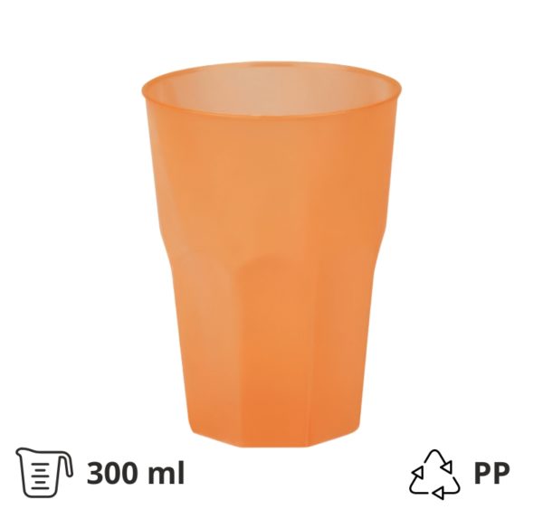 Kozarec za koktajl PP 300 (420) ml oranžna 20 kos/pak