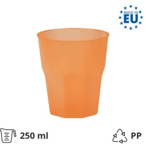 Kozarec za koktajl PP 250 (350) ml oranžna 20 kos/pak