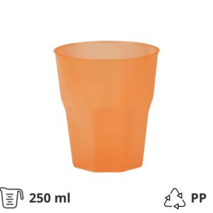 Kozarec za koktajl PP 250 (350) ml oranžna 20 kos/pak