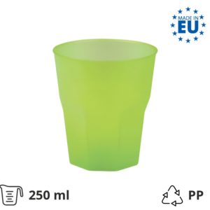 Kozarec za koktajl PP 250 (350) ml zelena 20 kos/pak