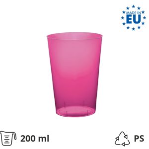 Kozarec za koktajl PS 200 (250) ml fuksija 25 kos/pak