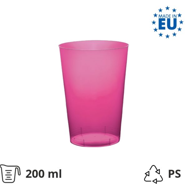 Kozarec za koktajl PS 200 (250) ml fuksija 25 kos/pak