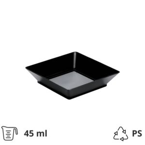 Finger food posodica PS 45 ml 65×65 mm Tray črna 25 kos/pak