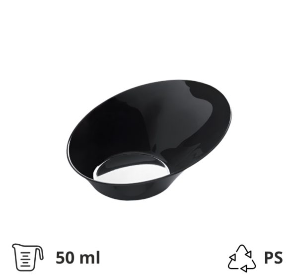Finger food posodica PS 50 ml d=95 mm Sodo črna 50 kos/pak