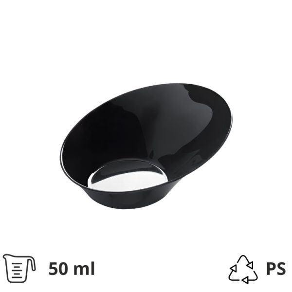 Finger food posodica PS 50 ml d=95 mm Sodo črna 50 kos/pak