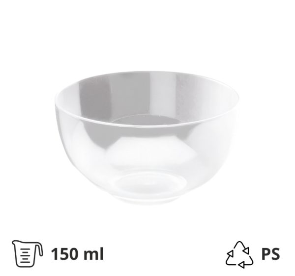 Finger food posodica PS 150 ml d=82 mm Skleda prozorna 12 kos/pak