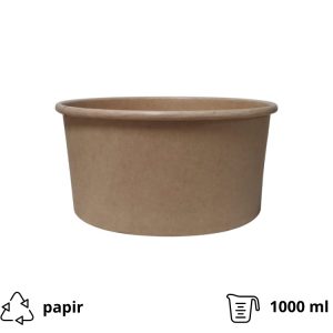 Papirnata posoda 1000 ml d=150 mm kraft, brez pokrova 50 kos