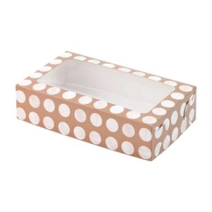 Škatla za sladico z oknom 145х250х60 mm, bež s pikami, 5 kos (komplet)