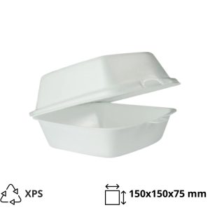Burger embalaža 150x150x75 mm XPS bela 100 kos