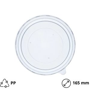 Papirnata posoda s pokrovom 1090 ml d=165 mm h=60 mm kraft 50 kos (komplet)