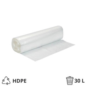 Vrečka za smeti HDPE/virgin 30 l 50×60 cm 15 my prozorna 40 kos/rol
