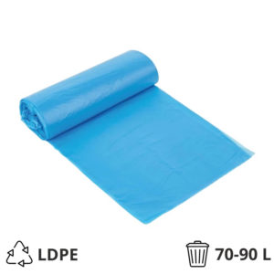 Vrečka za smeti LDPE/reciklat 70-90 l 57,5×100 cm 32 my modra 25 kos/rol
