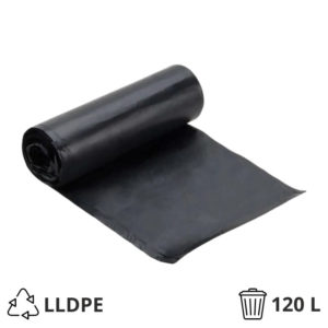 Vrečka za smeti LLDPE/reciklat 120 l 70×110 cm 20 my črna 20 kos/rol
