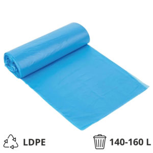Vrečka za smeti LDPE/reciklat 140-160 l 90×110 cm 38 my modra 25 kos/rol