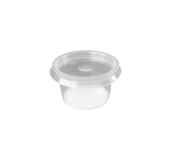 Posodica PP 30 ml d=46 mm prozorna, s pokrovom 50 kos (komplet)