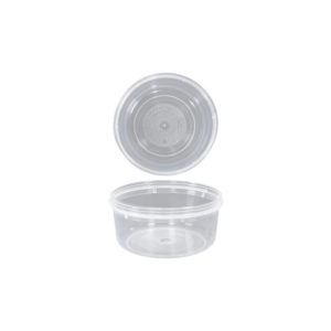 Posodica PP 150 ml d=89 mm prozorna, s pokrovom 50 kos (komplet)