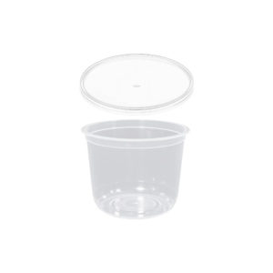 Posodica PP 500 ml d=108 mm prozorna, s pokrovom (komplet)