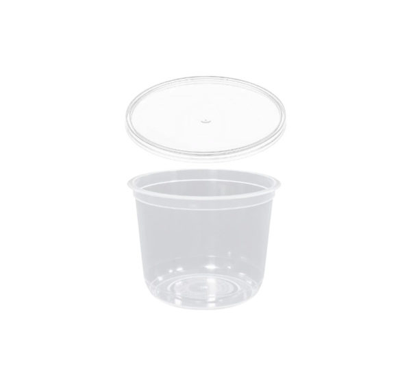 Posodica PP 500 ml d=108 mm prozorna, s pokrovom (komplet)