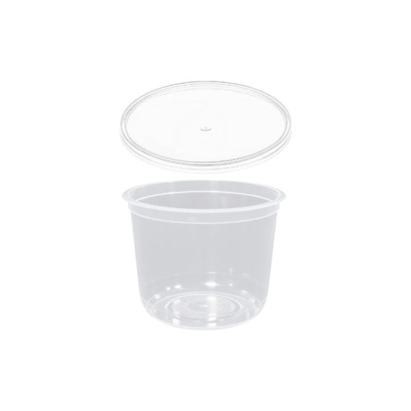 Posodica PP 500 ml d=108 mm prozorna, s pokrovom (komplet)