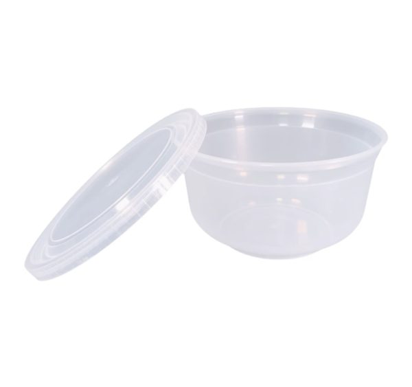 Posodica PP 750 ml d=140 mm prozorna, s pokrovom 40 kos (komplet)