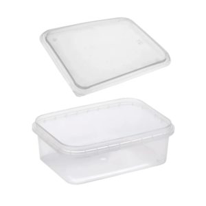 Posodica PP 900 ml 195×127 mm prozorna, s pokrovom 204 kos (komplet)
