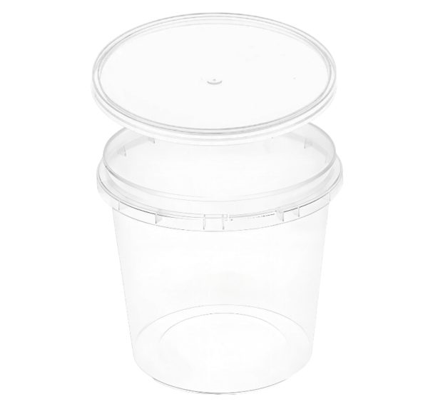 Posodica PP 1200 ml prozorna, s pokrovom 30 kos (komplet)