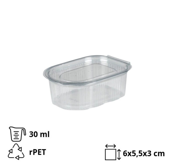 Posodica za omako s pokrovom rPET 50 ml prozorna 200 kos