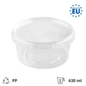 Posodica PP 630 ml prozorna, s pokrovom 30 kos (komplet)