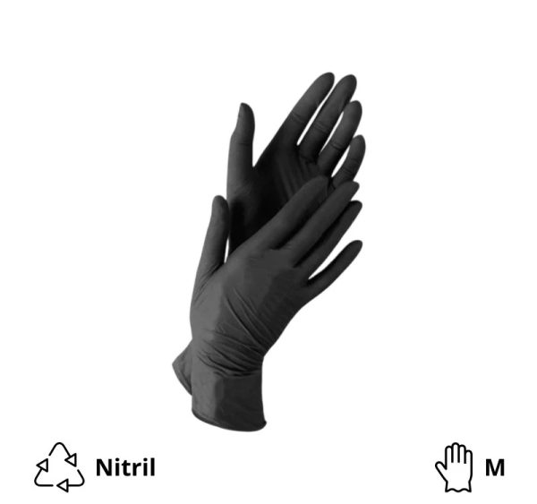 Rokavice nitril brez pudra 100 kos/pak črne M