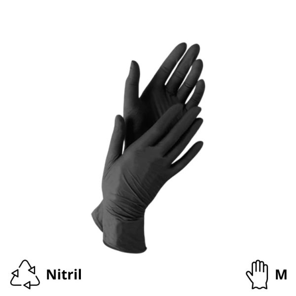 Rokavice nitril brez pudra 100 kos/pak črne M