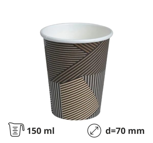 Papirnati kozarci 150 (180) ml d=70 mm 1-slojni Abstrakcije Vending SUP [100 kos/pak]