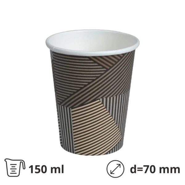 Papirnati kozarci 150 (180) ml d=70 mm 1-slojni Abstrakcije Vending SUP [100 kos/pak]