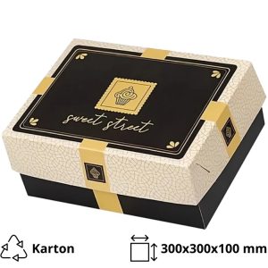 Škatla s pokrovom za sladice 30x30x10 cm Sweet Street [14 kos/pak]