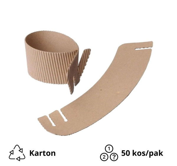 Kartonski rokav za kozarce 50 kos