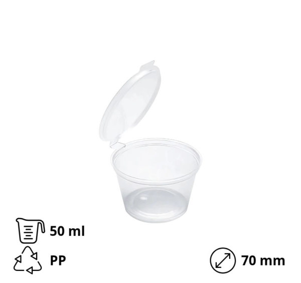 Posodica za omako z pokrovom PP 50 (60) ml d=70 mm 100 kos