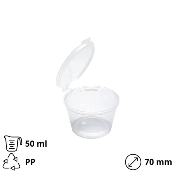 Posodica za omako z pokrovom PP 50 (60) ml d=70 mm 100 kos
