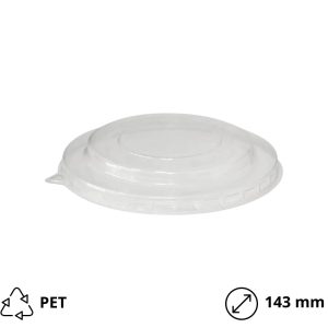 Pokrov PET za papirnato posodo 550 ml d=143 mm 50 kos
