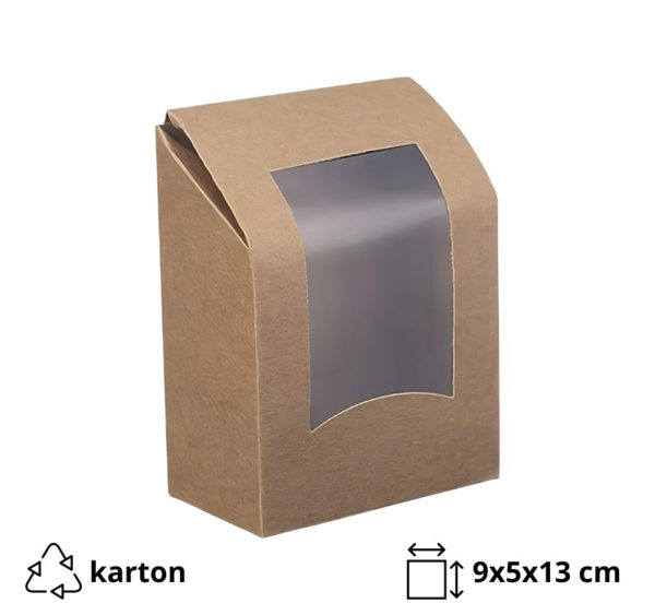 Wrap box z folijo 90x50x120 mm kraft 50 kos