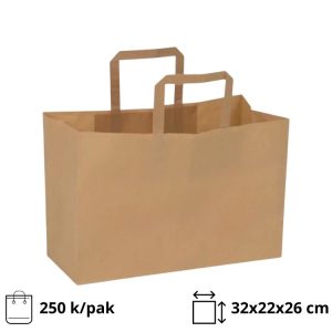 Papirnata nosilna vrečka z ravnim ročajem 320х220х270 mm kraft 250 kos