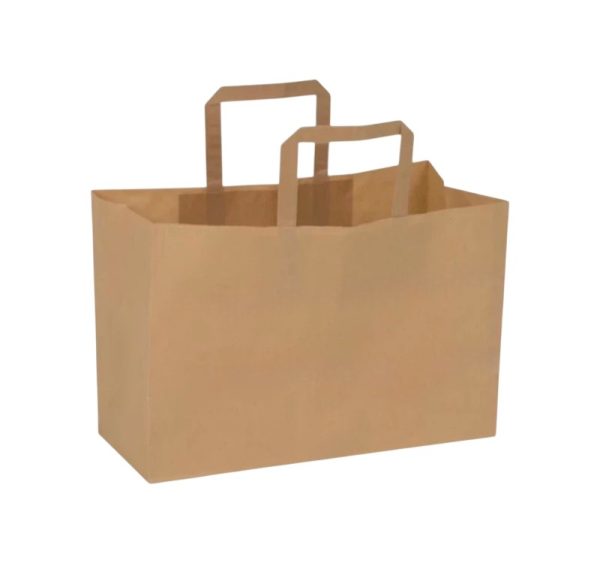 Papirnata nosilna vrečka z ravnim ročajem 320х220х270 mm kraft 250 kos