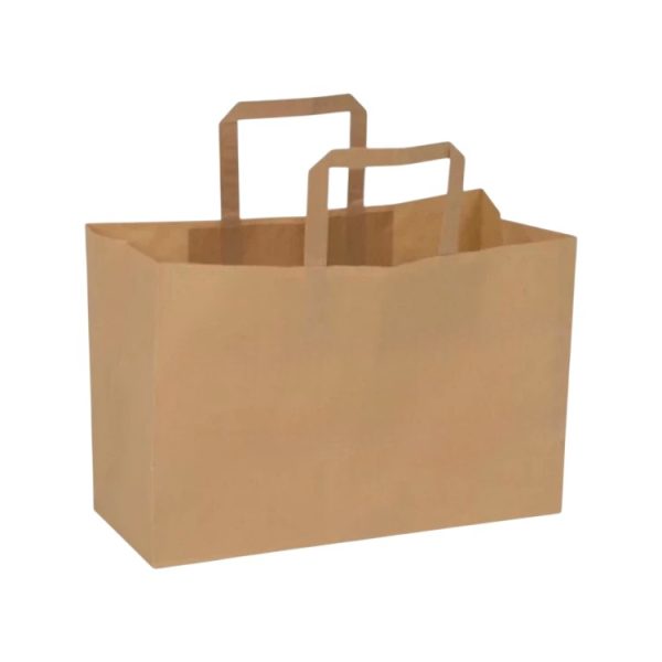 Papirnata nosilna vrečka z ravnim ročajem 320х220х270 mm kraft 250 kos