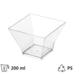 Finger food posodica PS 200 ml 70х70х70 mm Pagoda prozorna 50 kos