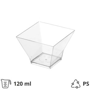 Finger food posodica PS 120 ml 60х60х60 mm Pagoda prozorna 50 kos