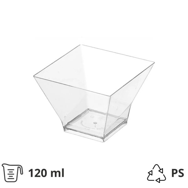 Finger food posodica PS 120 ml 60х60х60 mm Pagoda prozorna 50 kos