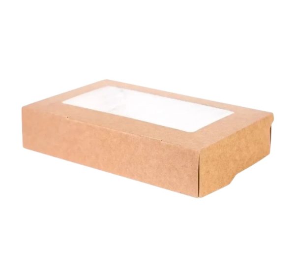Papirnata posoda z oknom ECO TABOX 500 ml 170x70x40 mm kraft 25 kos