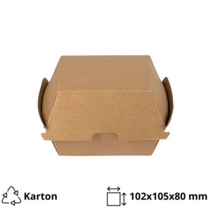 Burger embalaža 102x105x80 mm kraft 50 kos