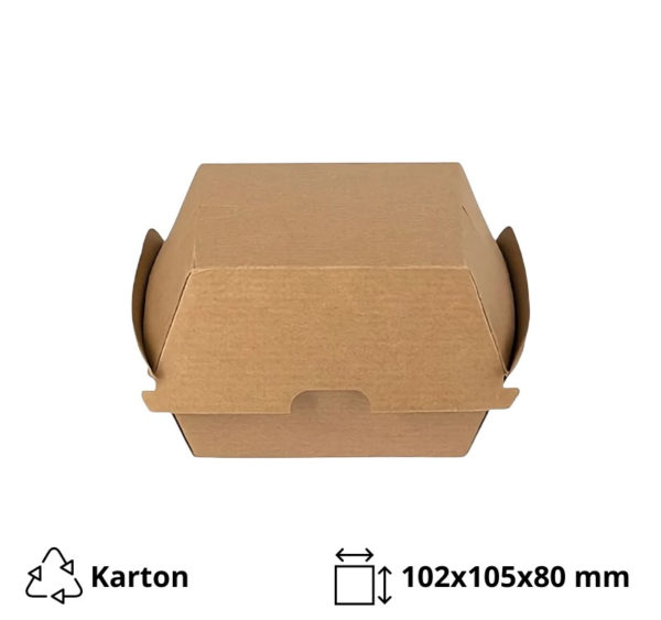 Burger embalaža 102x105x80 mm kraft 50 kos